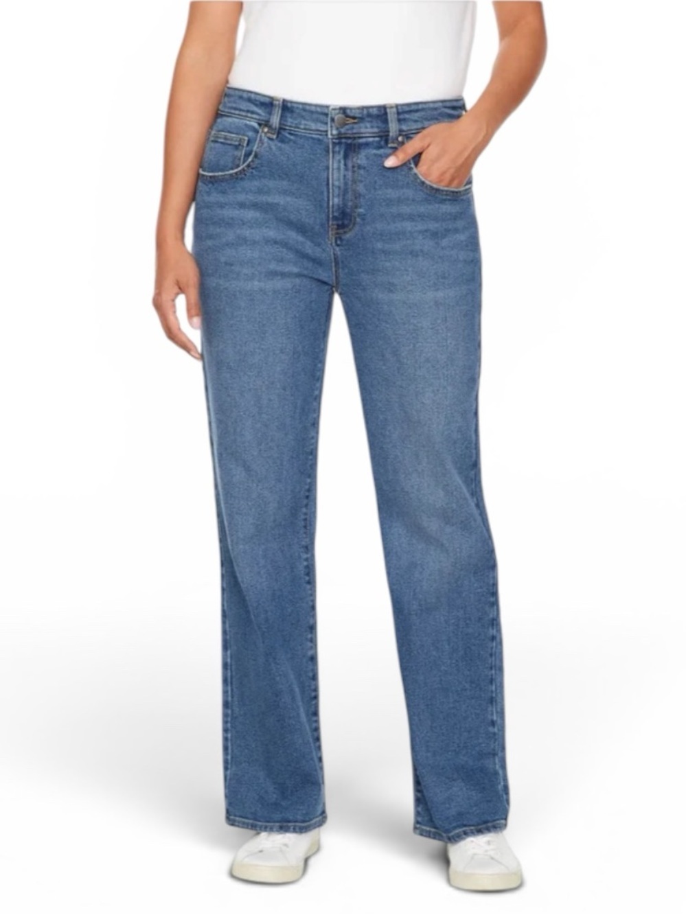 Buffalo David Bitton High Rise Wide Leg Jeans Women’s Cropped Medium Wash Denim